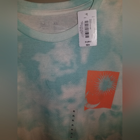 Women's Juniors Flirtitude Active Tie Dye Cosmic Energy Oversized Tee Tshirt XL - Picture 3 of 3